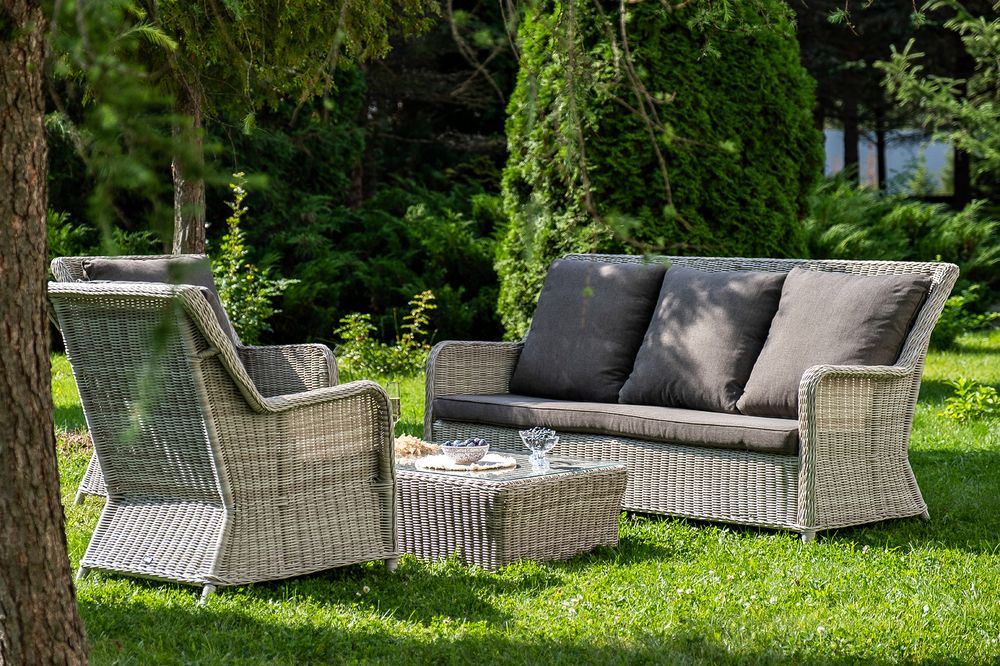 "Гляссе" лаунж-зона из искусственного ротанга, цвет бежевый