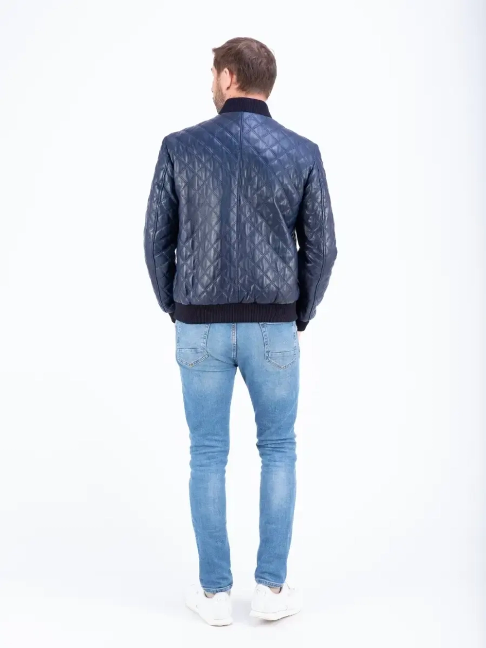 Куртка мужская кожаная бомбер натуральный Турция