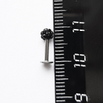 Лабрет 6 мм " Черный кристалл"для пирсинга губы. Толщина 1,2 мм. Медицинская сталь