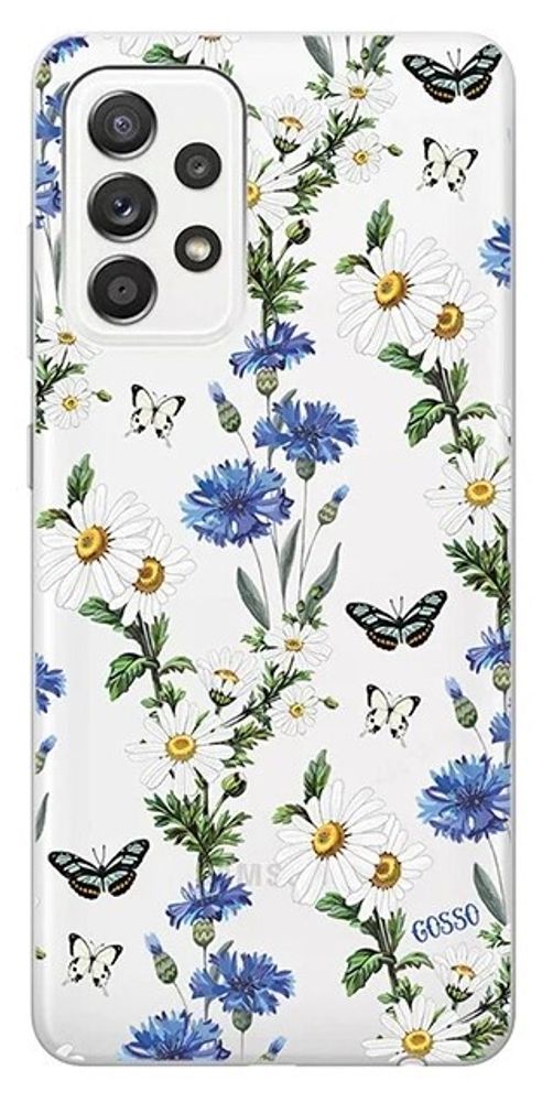 Накладка Samsung A13 силикон  MattFlowers василек