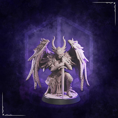 Селестина воин Ангел Валькирия  миниатюра для dnd, днд, pathfinder, фентези, Настольная игра, НРИ, Варгейм, РПГ