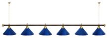 Лампа STARTBILLIARDS 6 пл. (плафоны медь,штанга хром,фурнитура золото)