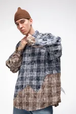 Купить Рубашка Kraizy Stripes Destroy 2.0 сине-коричневая Рубашка Kraizy Stripes Destroy 2.0 сине-коричневая