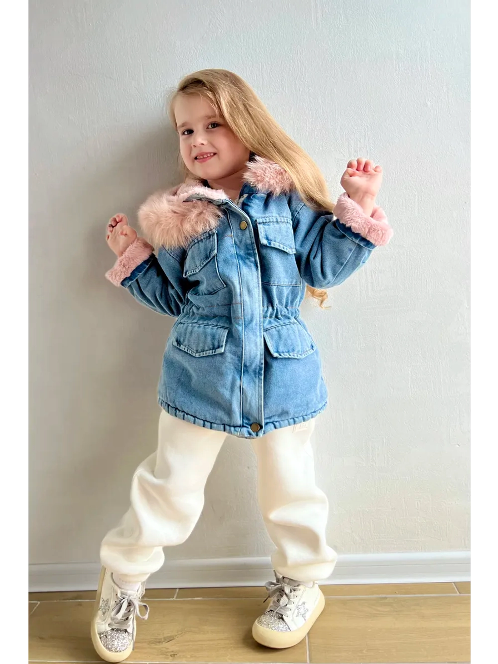 Парка джинсовая с искусственным мехом