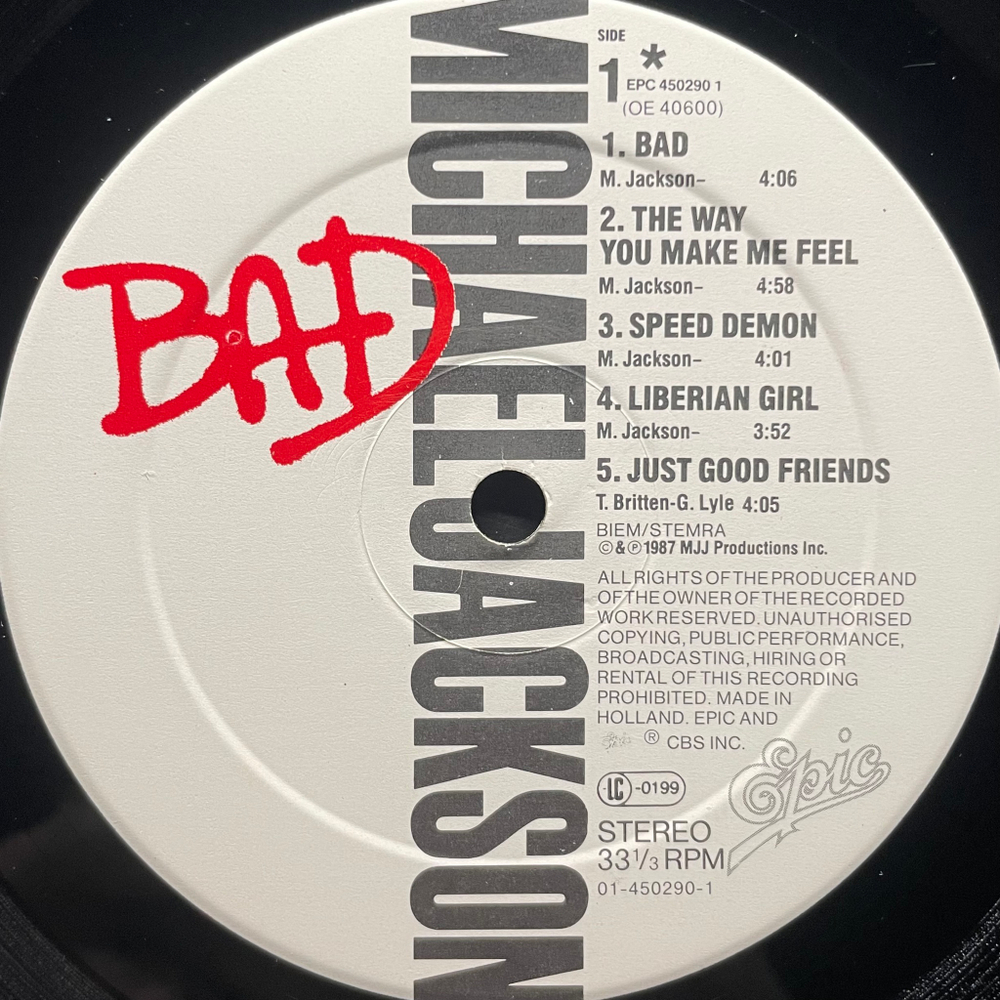 Michael Jackson - Bad (Голландия 1987г.)