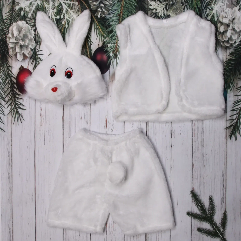 Карнавальный костюм Зайка белый