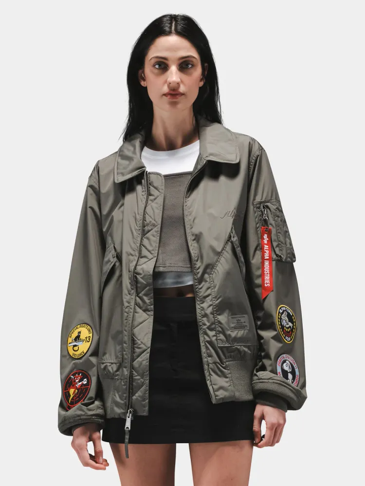 Бомбер Alpha Industries CWU 36/P Relaxed Patched Field Grey (Полевой Серый)