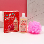 Подарочный новогодний набор «С любовью в Новый год!»: гель для душа и мочалка для тела