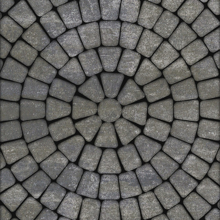 Тротуарная плитка КЛАССИКО (круг) - Искусственный камень Габбро, комплект из 3 видов плит