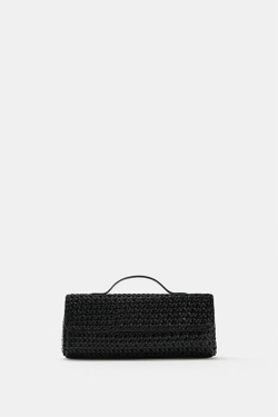ZARA ПЛЕТЕНЫЙ КЛАТЧ, ЧЕРНЫЙ