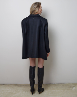 Пальто с асимметричным низом из шерсти Гуччи черный