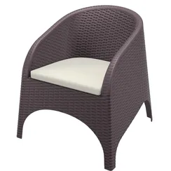 Кресло пластиковое плетеное с подушкой Aruba