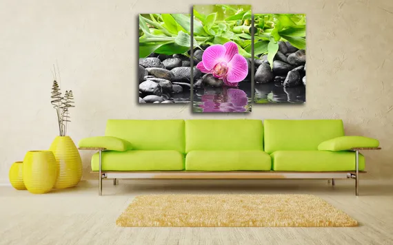 Модульная картина "Розовая орхидея"