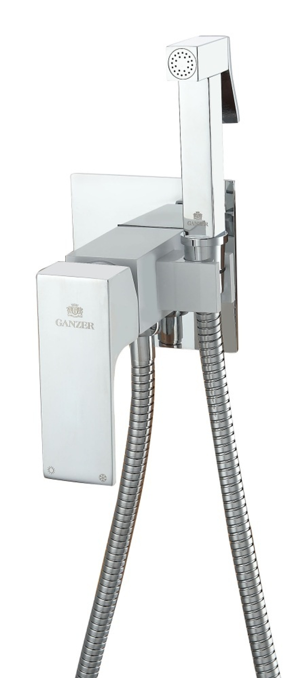 28057-F Комплект встраива. для биде (хром+белый) GANZER (10/1шт)