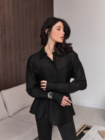 Черная блузка с баской Luna