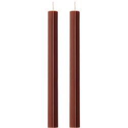 Набор из двух свечей коричневого цвета из коллекции Edge, 24,5 см