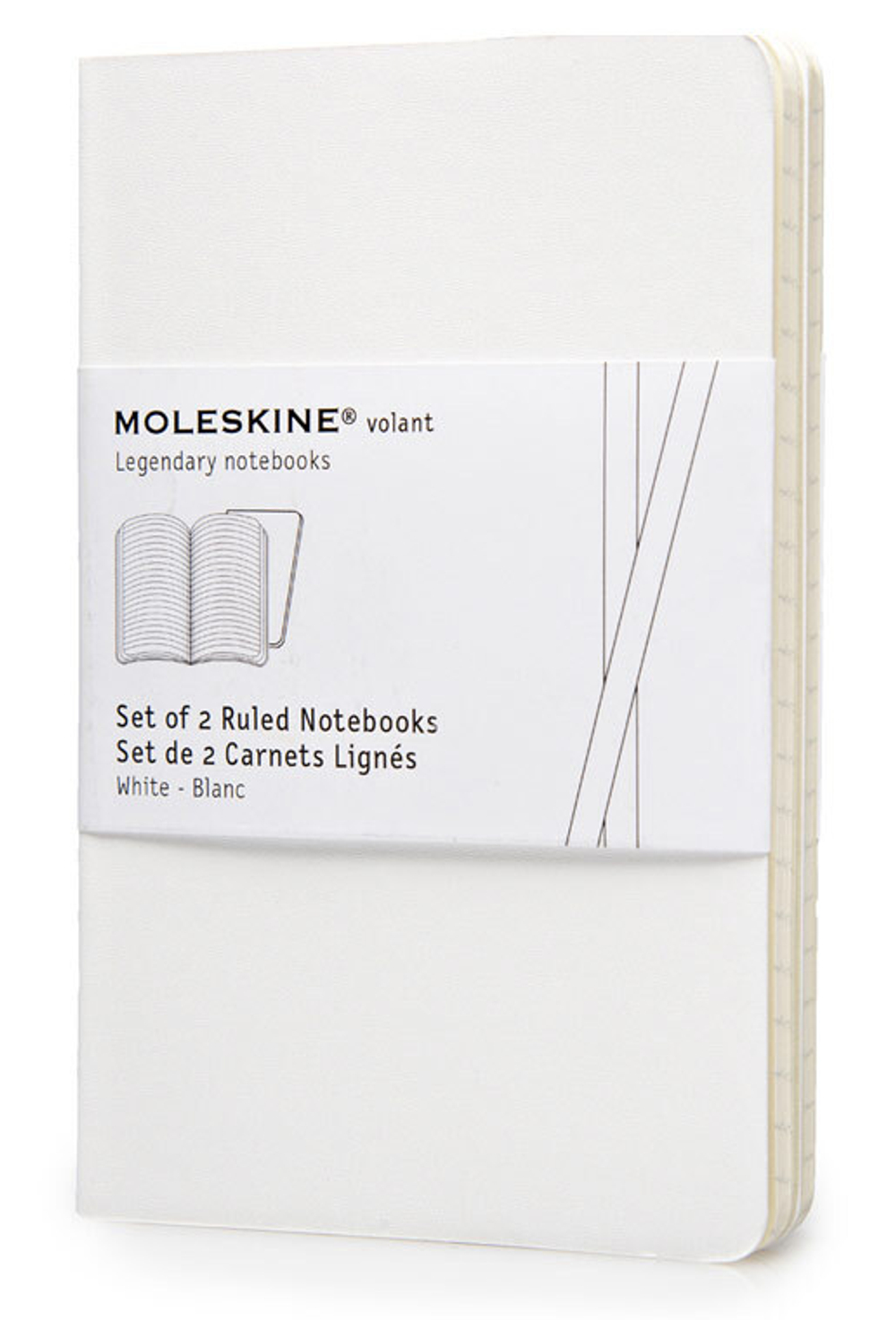 Блокнот Moleskine Volant (QP711WH) Pocket 90x140мм 80стр. линейка мягкая обложка белый (2шт)