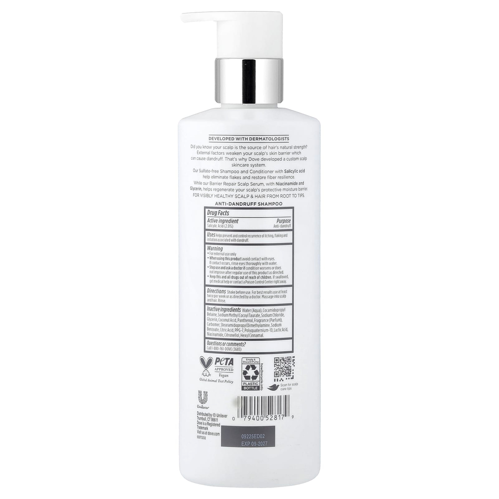 Dove, Derma Scalp, шампунь против перхоти, 454 г (16 жидк. унций)