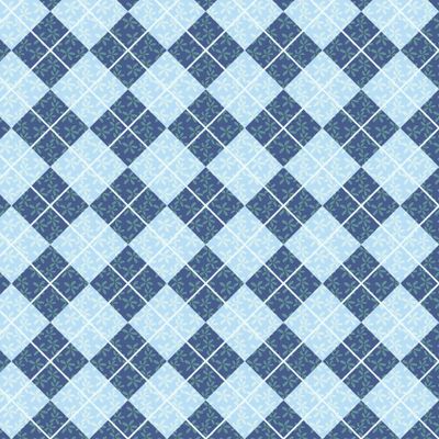 Цветочный аргайл (синий)