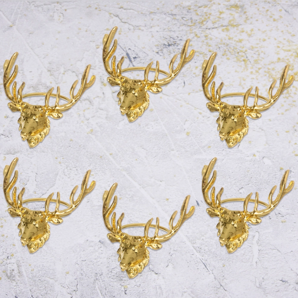 Набор колец для салфеток 6шт «Олень» 7*6см, золото