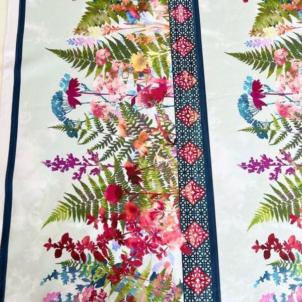 КАЙМА ЛЕСНЫЕ ТРАВЫ, РОЗОВЫЙ, БАТИК СТИЛЬ, отрез 80 см 100% хлопок 3