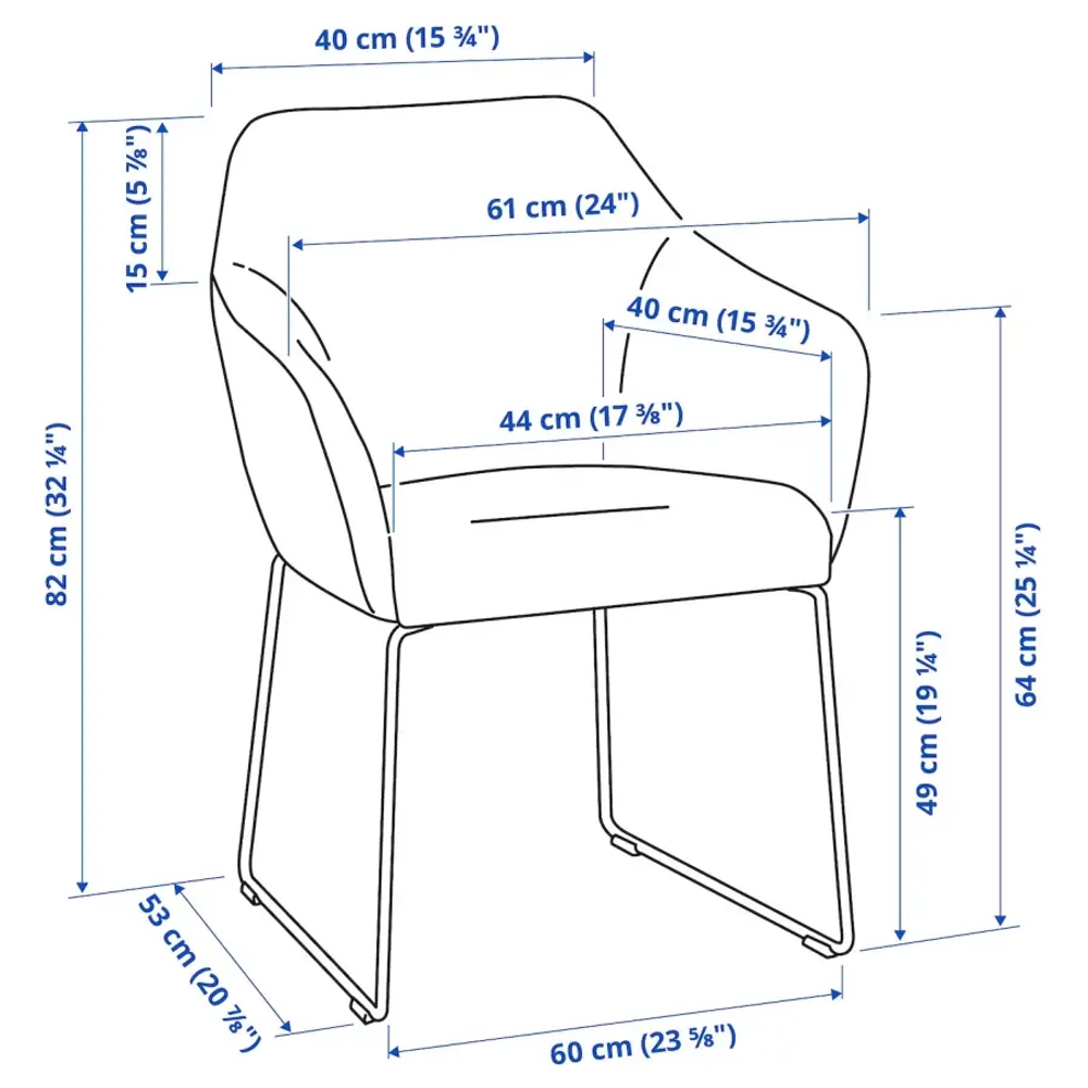 Стул - TOSSBERG IKEA/ТОССБЕРГ ИКЕА, 82х60х56 см, белый
