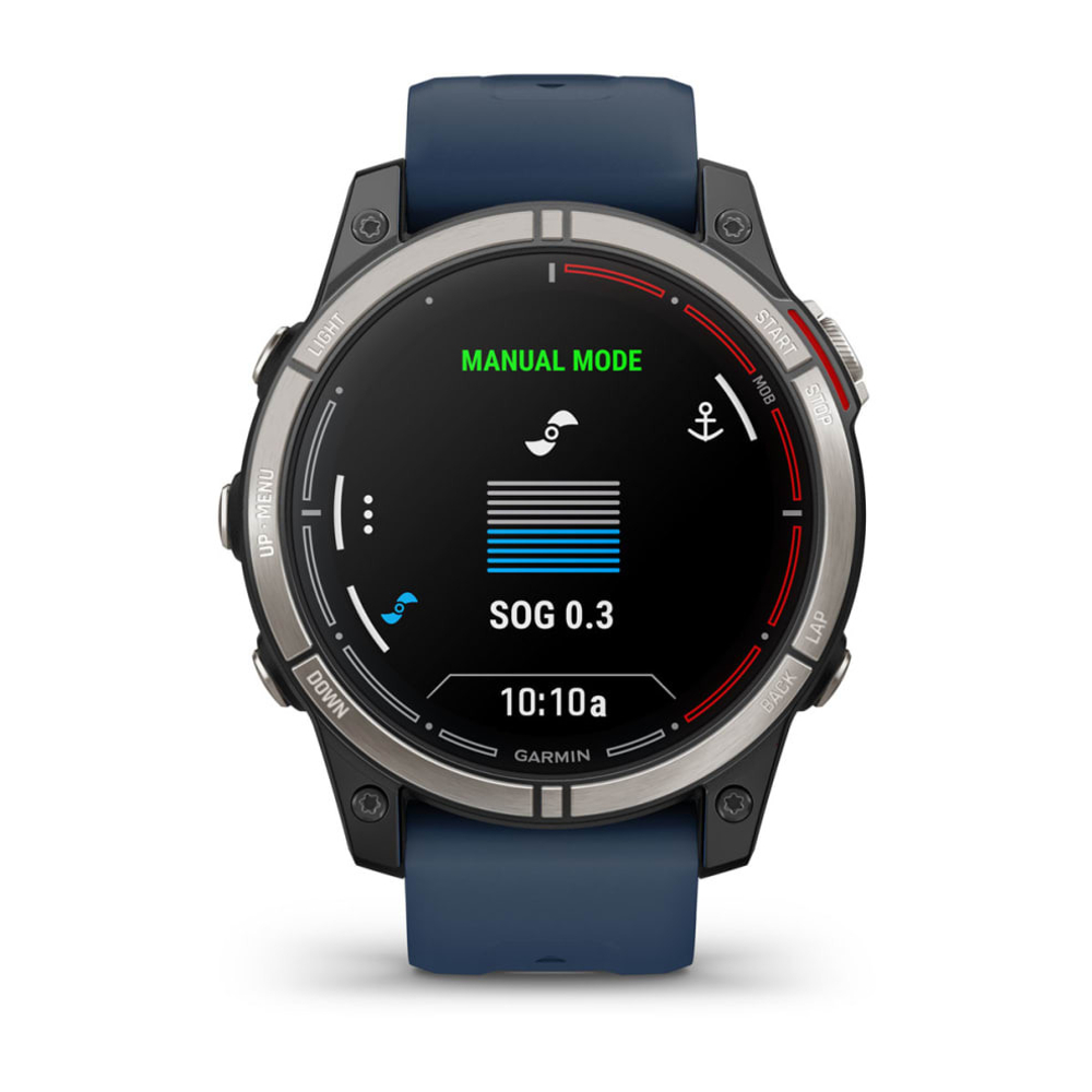 Умные часы Garmin Quatix 7 Pro amoled, сапфировое стекло, титановый, темно-синий ремешок