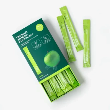 ЖИВОЙ КОЛЛАГЕН в стиках со вкусом ЯБЛОКО