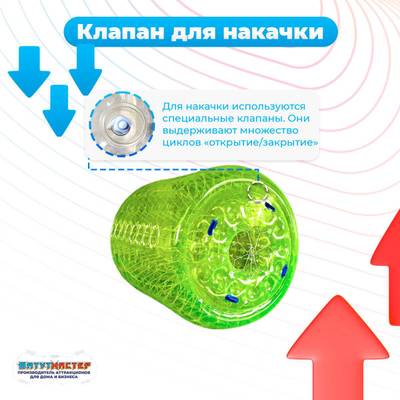 Роллер-аттракцион «Ярко-зелёный», ПВХ, трёхместный, 2,6×2,2×2,2 м