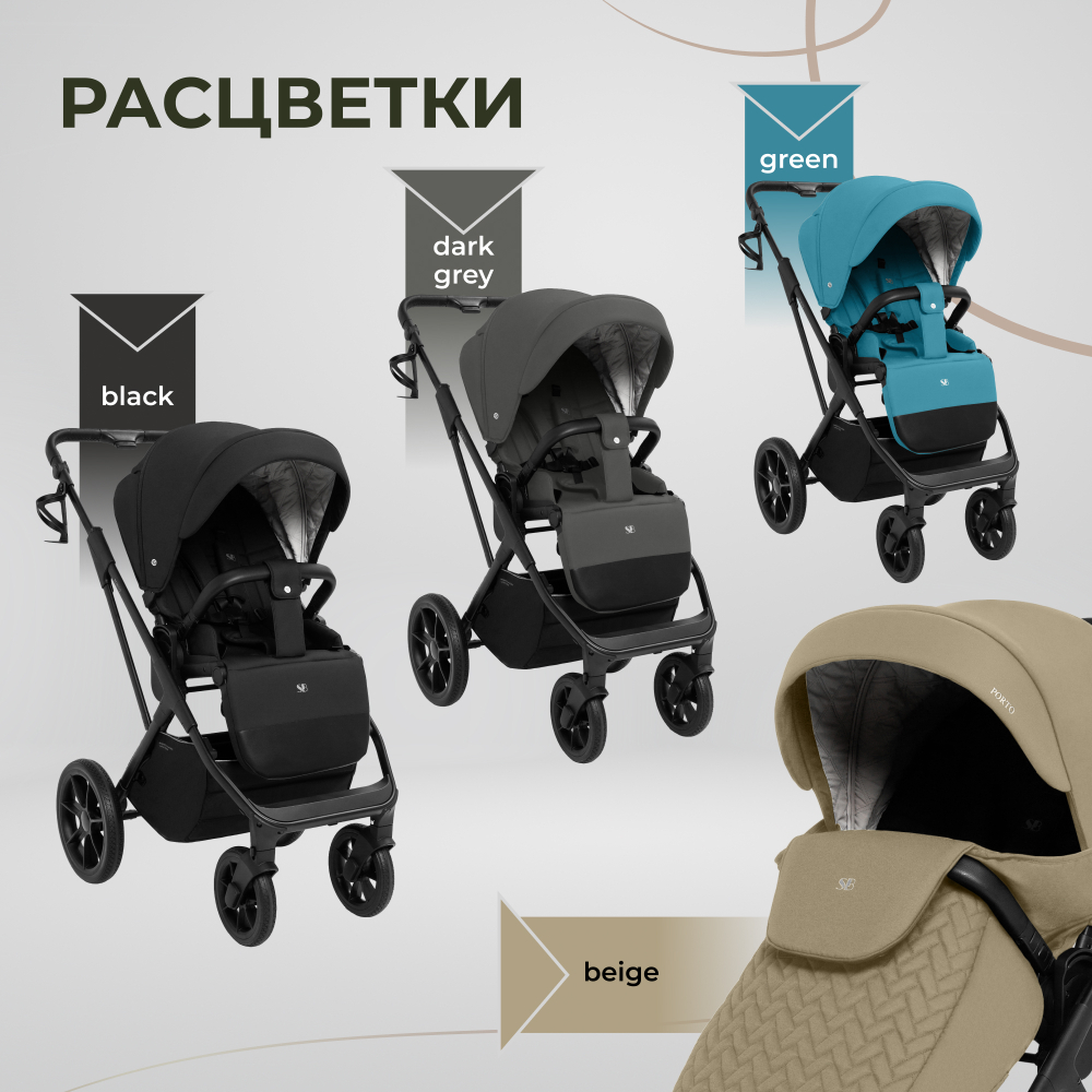 Коляска 2в1 Sweet Baby Porto Black