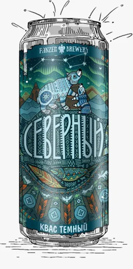 Квас темный Panzer Северный 0.5л - 6шт