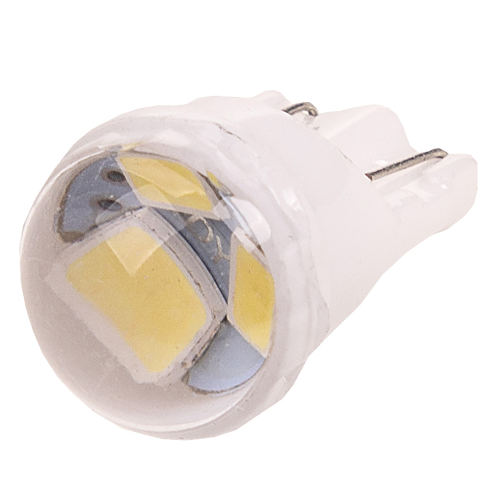 Светодиодная лампа W5W (T10) 12V W2.1x9.5d Skyway, 3 SMD, линза, белый
