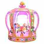 Детская электрическая карусель «Корона Принцессы» розовая, 6 мест