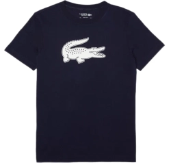 Теннисная футболка Lacoste SPORT 3D Print Crocodile Breathable Jersey - navy blue/white