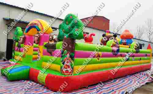 Коммерческий надувной батут "Маша и Миша", 10*6*2,8 м