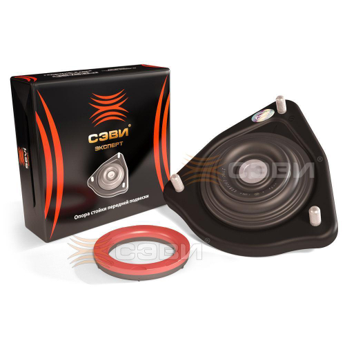 Опора передней стойки (люстра) ВАЗ 2190 Гранта смещение 6 мм с подшипником Сэви