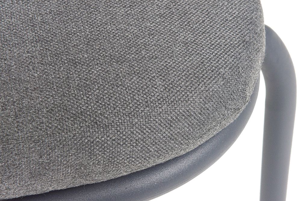 "Кастелло" стул плетеный из роупа, каркас из стали темно-серый (RAL7024) муар, ткань темно-серая 027