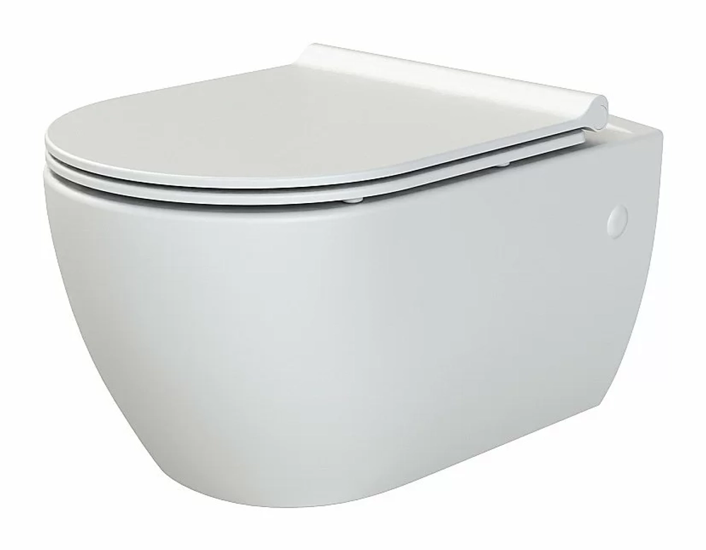 Унитаз Boheme Bianca 963-SET-W безободковый, с крышкой микролифт, белый глянцевый