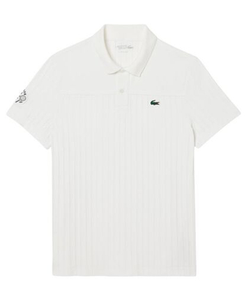 Мужское теннисное поло Lacoste Ultra Dry Badge Accent Tennis Heritage - белый