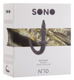 Серая анальная пробка SONO №10 с ручкой (Цвет: серый)