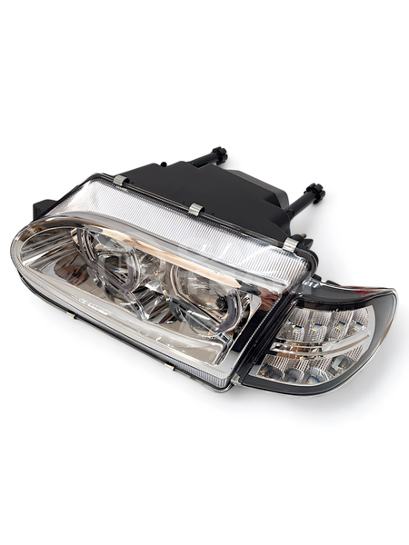 Фары ВАЗ 2114, 2115, 2113 передние тюнинг в стиле BMW 4 led модуля, хром маска, хром поворотники
