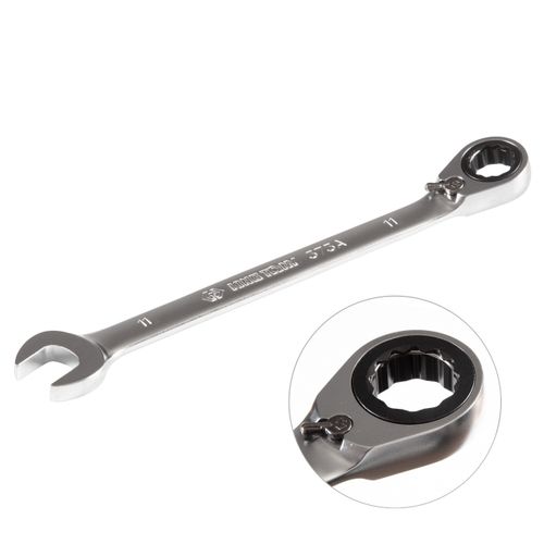 KING TONY (373A11M) Ключ трещоточный комбинированный с реверсом 11 мм