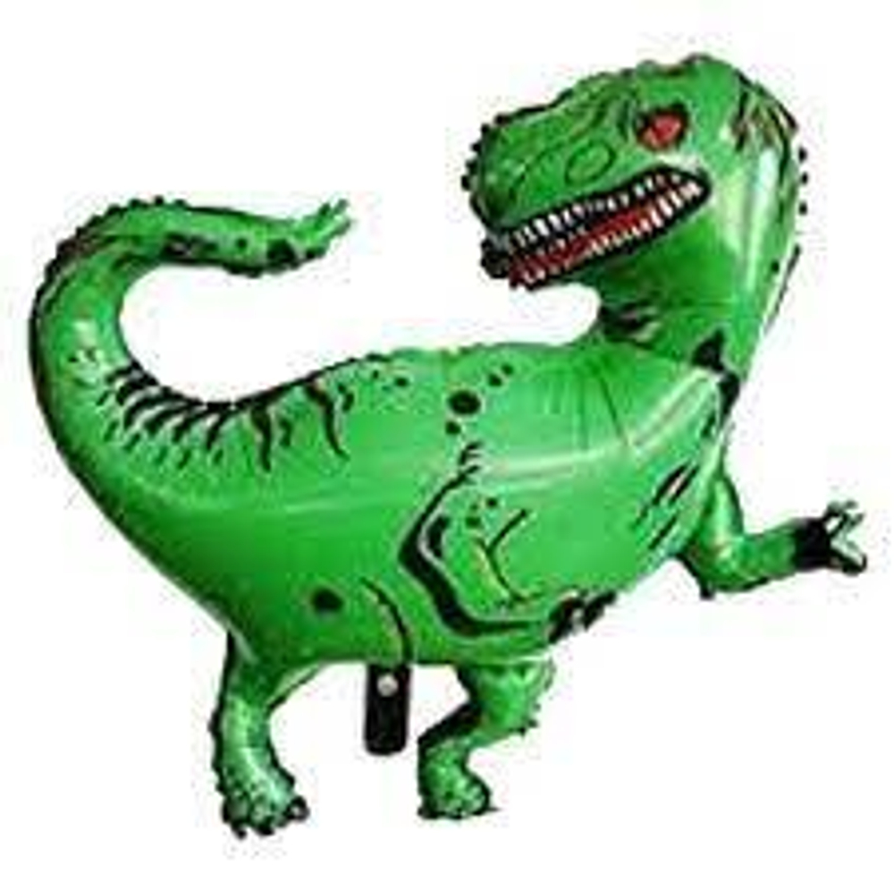 Шар (35''/89 см) Фигура, Динозавр Тираннозавр, Зеленый, 1 шт. Д103
