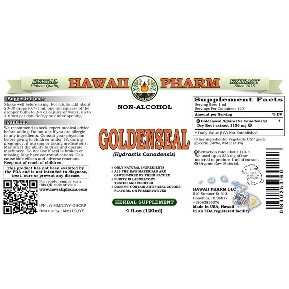 Hawaii Pharm - Goldenseal 120 ml