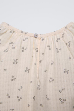 ZARA РУБАШКА ИЗ ТКАНИ С ЦВЕТОЧНЫМ ПРИНТОМ, ЭКРЮ