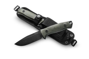 Нож фиксированный Lion Steel M5 CVG R - черный клинок Sleipner, рукоять микарта зеленая