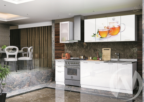 Кухня фотопечать Липовый чай 2;0м (белый/белый глянец холодный/антарес)