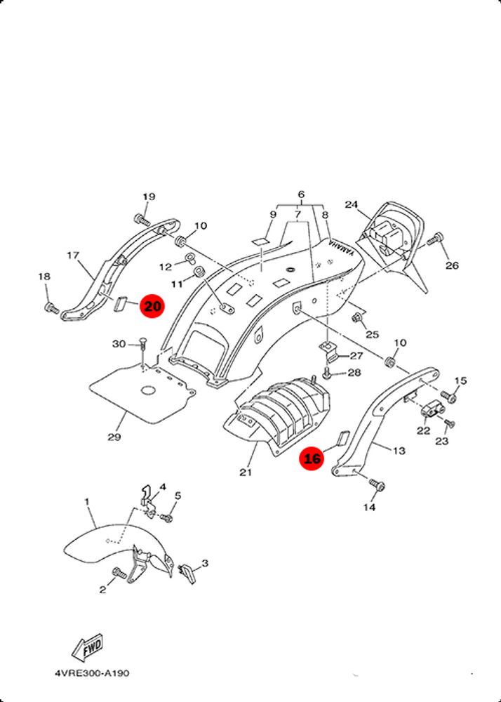 Прокладка амортизирующая Yamaha для мотоцикла