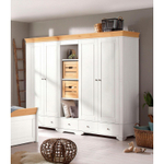 Шкаф 5-ти дверный с 4 глухими дверями и полками «Бейли» белый воск