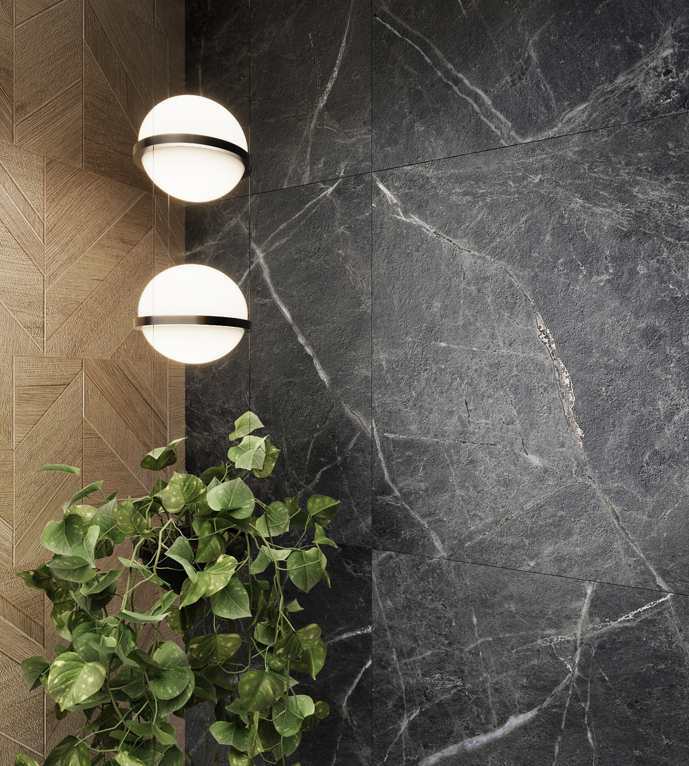 Керамогранит, Arcadia Ceramica, CASSERO NERO, 1200x600 мм, карвинг